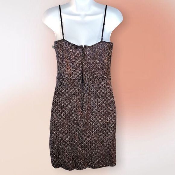 Row A Black Metallic Shimmer Mini Party Dress Med - Picture 3 of 13
